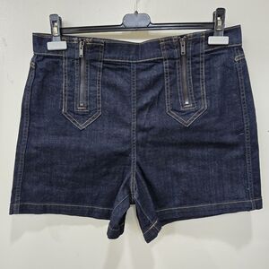 Ella Moss Blue Denim High Rise Shorts Zippers Junior Size 31